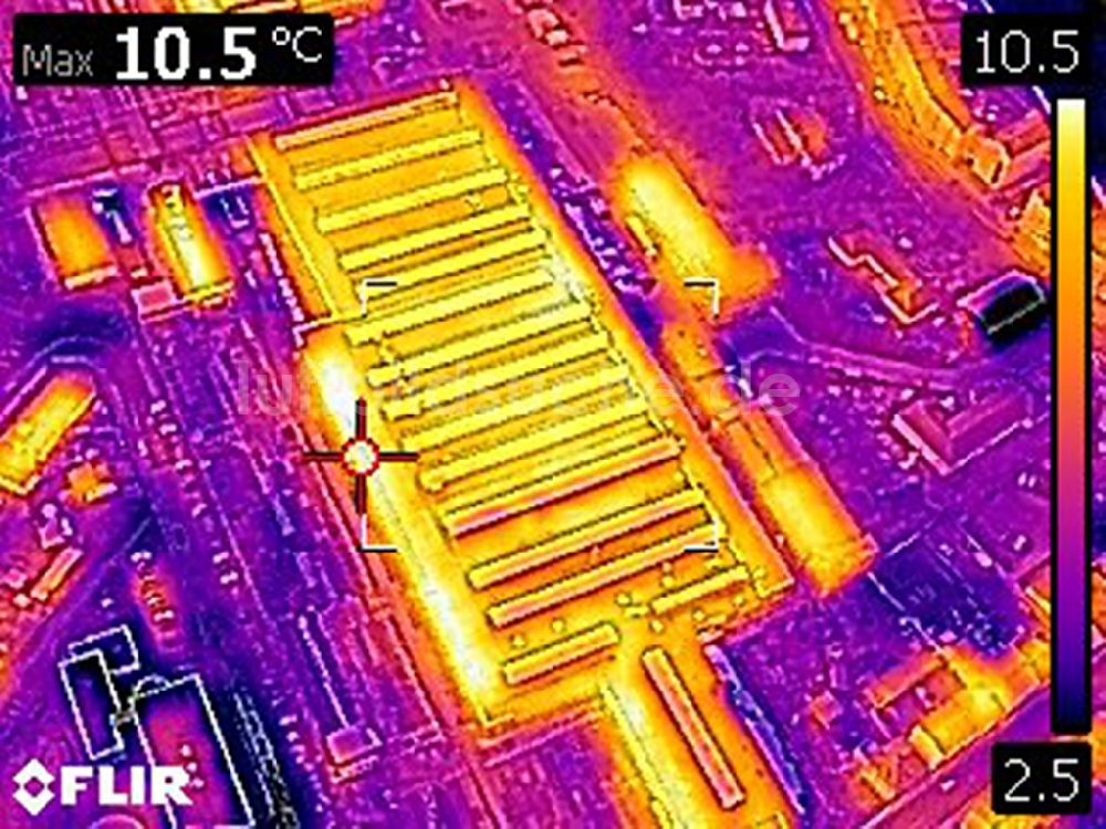 Infrarot-Luftbild Eberswalde - Infrarotluftbild Bahnbetriebswerk und Ausbesserungswerk von Zügen in Eberswalde im Bundesland Brandenburg, Deutschland