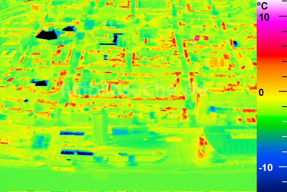 Infrarot-Luftbild Ludwigshafen am Rhein - Infrarotluftbild Einkaufs- Zentrum Rhein-Galerie am Rheinufer in Ludwigshafen am Rhein im Bundesland Rheinland-Pfalz, Deutschland