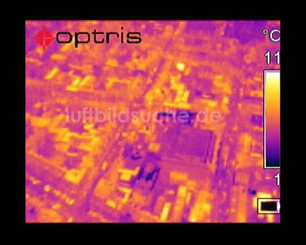 Infrarot-Luftbild Potsdam - Infrarot-Wärmebild Blick Blick auf den Neubau und Fassaden Rekonstruktion der Karstadt Filiale Potsdam an der Brandenburger Straße in Potsdam