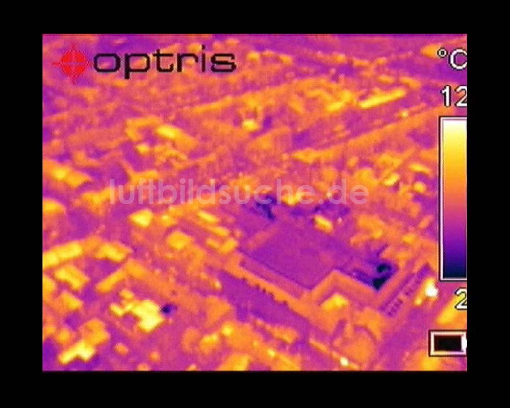 Infrarot-Luftbild Potsdam - Infrarot-Wärmebild Blick Blick auf den Neubau und Fassaden Rekonstruktion der Karstadt Filiale Potsdam an der Brandenburger Straße in Potsdam