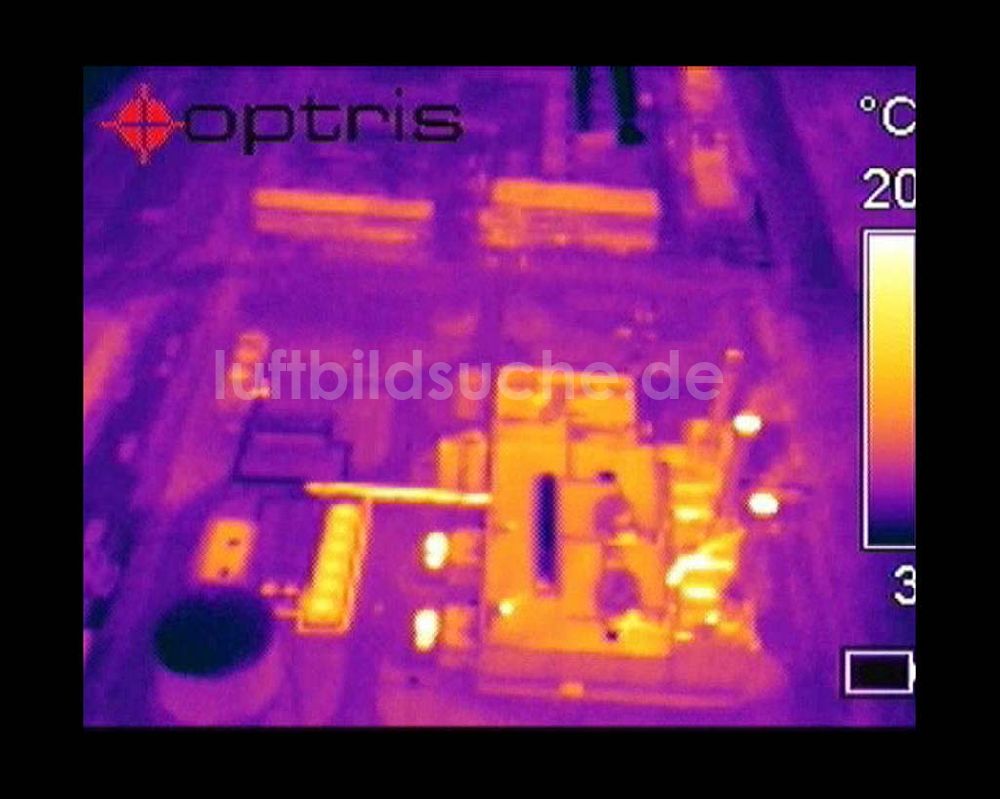 Infrarot-Luftbild Potsdam - Infrarot-Wärmebild von den Kraftwerksanlagen der MEVAG an der Nuthe im Gewerbegebiet Potsdam-Drewitz
