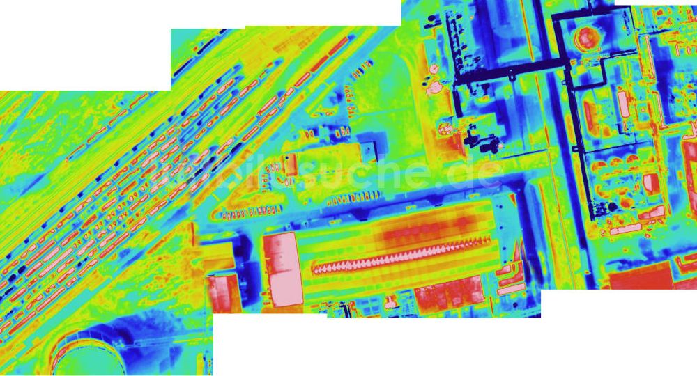 Infrarot-Luftbild SCHKOPAU - Infrarotaufnahme als Senkrechtluftbild vom Gelände der Buna-Werke GmbH Schkopau