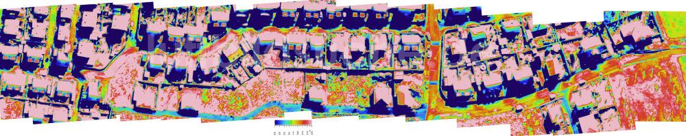 Infrarot-Luftbild 09.03.2009 - Infrarotaufnahme als Senkrechtluftbild von einer Neubau- Einfamilienhaussiedlung im Nordwesten von Teutschenthal in Sachsen-Anhalt.