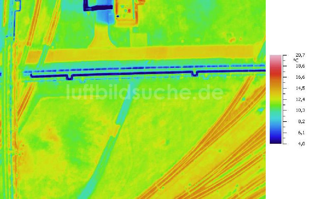 Infrarot-Luftbild SCHKOPAU - Senkrecht- Infrarotluftbild Industrieanlagen und Leitungssystemen der Buna-Werke GmbH Schkopau.