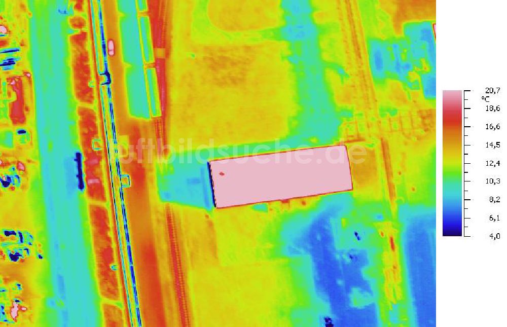 Infrarot-Luftbild SCHKOPAU - Senkrecht- Infrarotluftbild Industrieanlagen und Leitungssystemen der Buna-Werke GmbH Schkopau.