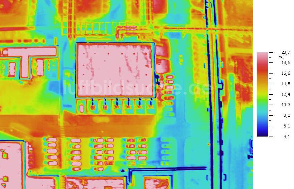 Infrarot-Luftbild SCHKOPAU - Senkrecht- Infrarotluftbild Industrieanlagen und Leitungssystemen der Buna-Werke GmbH Schkopau.