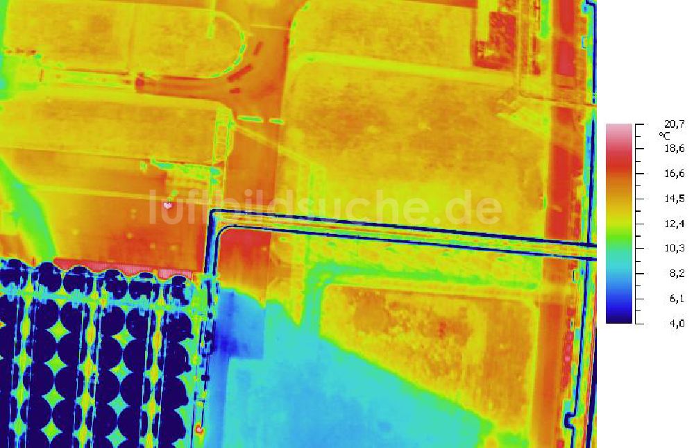 Infrarot-Luftbild SCHKOPAU - Senkrecht- Infrarotluftbild Industrieanlagen und Leitungssystemen der Buna-Werke GmbH Schkopau.