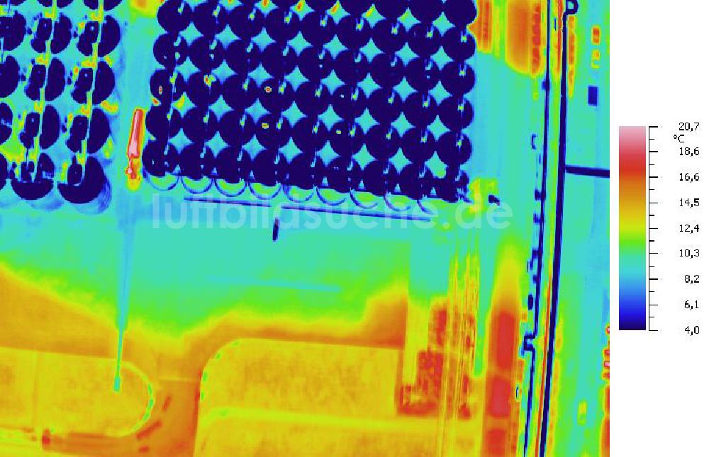 Infrarot-Luftbild SCHKOPAU - Senkrecht- Infrarotluftbild Industrieanlagen und Leitungssystemen der Buna-Werke GmbH Schkopau.