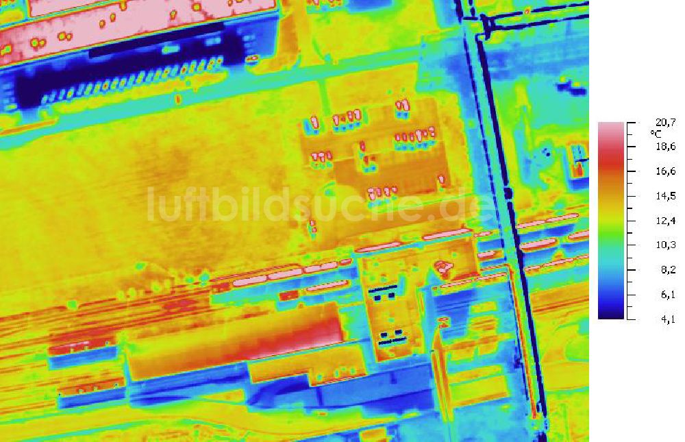Infrarot-Luftbild SCHKOPAU - Senkrecht- Infrarotluftbild Industrieanlagen und Leitungssystemen der Buna-Werke GmbH Schkopau.