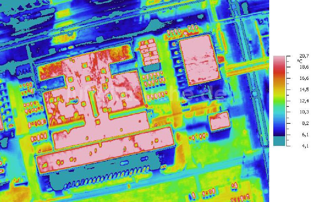 Infrarot-Luftbild SCHKOPAU - Senkrecht- Infrarotluftbild Industrieanlagen und Leitungssystemen der Buna-Werke GmbH Schkopau.