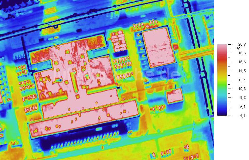 Infrarot-Luftbild SCHKOPAU - Senkrecht- Infrarotluftbild Industrieanlagen und Leitungssystemen der Buna-Werke GmbH Schkopau.