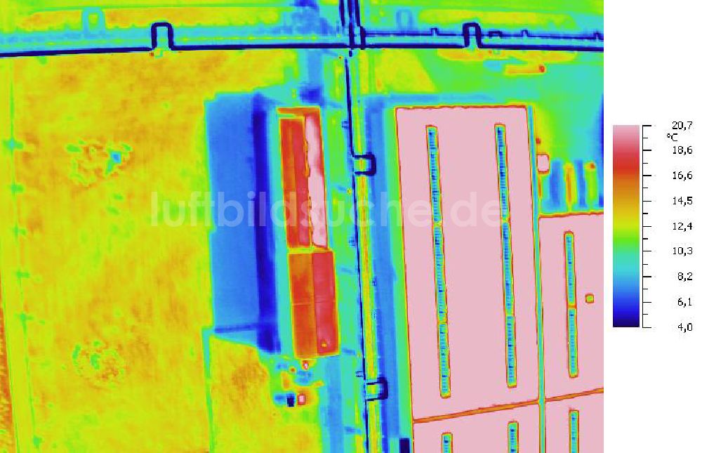 Infrarot-Luftbild SCHKOPAU - Senkrecht- Infrarotluftbild Industrieanlagen und Leitungssystemen der Buna-Werke GmbH Schkopau.