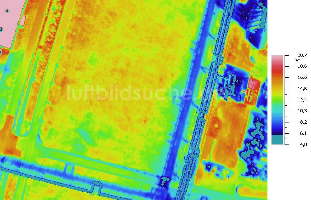 Infrarot-Luftbild SCHKOPAU - Senkrecht- Infrarotluftbild Industrieanlagen und Leitungssystemen der Buna-Werke GmbH Schkopau.