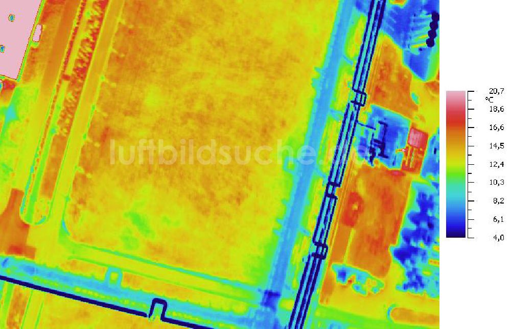 Infrarot-Luftbild SCHKOPAU - Senkrecht- Infrarotluftbild Industrieanlagen und Leitungssystemen der Buna-Werke GmbH Schkopau.