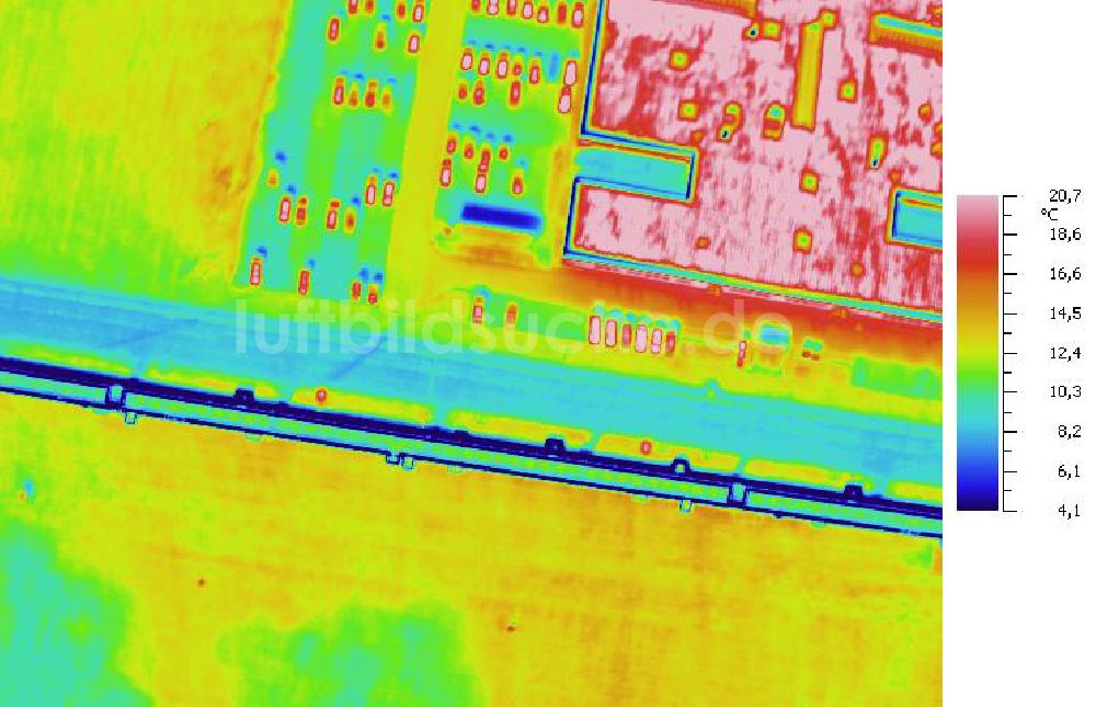 Infrarot-Luftbild SCHKOPAU - Senkrecht- Infrarotluftbild Industrieanlagen und Leitungssystemen der Buna-Werke GmbH Schkopau.