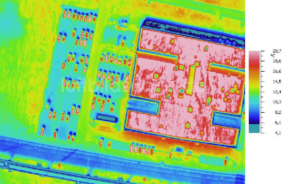 Infrarot-Luftbild SCHKOPAU - Senkrecht- Infrarotluftbild Industrieanlagen und Leitungssystemen der Buna-Werke GmbH Schkopau.