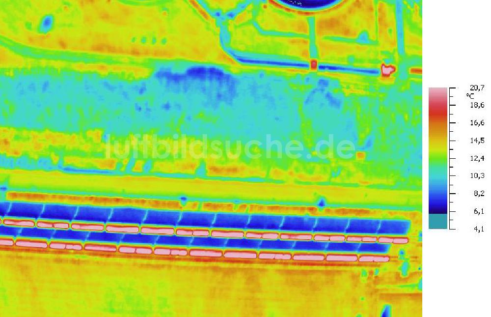 Infrarot-Luftbild SCHKOPAU - Senkrecht- Infrarotluftbild Industrieanlagen und Leitungssystemen der Buna-Werke GmbH Schkopau.