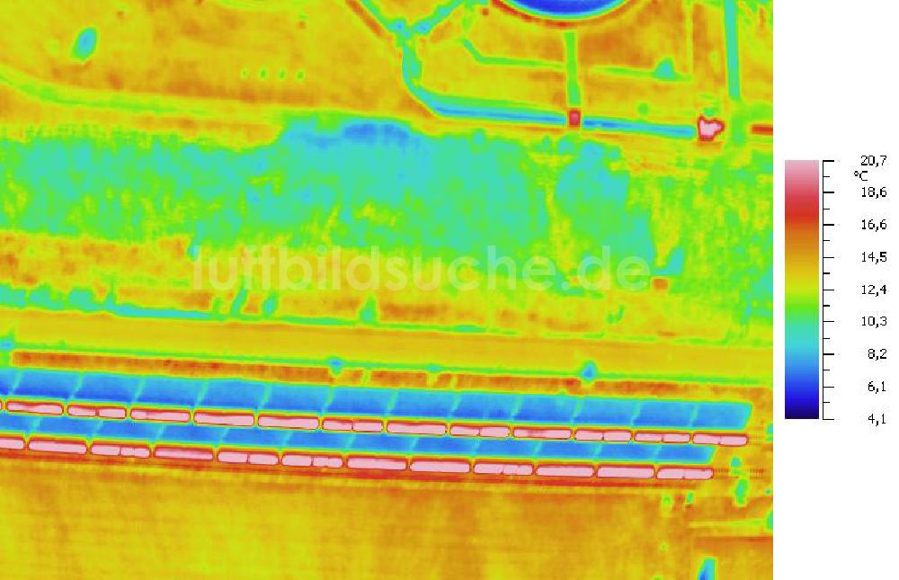 Infrarot-Luftbild SCHKOPAU - Senkrecht- Infrarotluftbild Industrieanlagen und Leitungssystemen der Buna-Werke GmbH Schkopau.