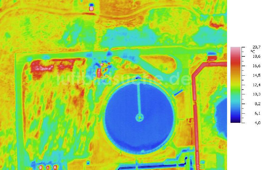 Infrarot-Luftbild SCHKOPAU - Senkrecht- Infrarotluftbild von den Kläranlagen der Buna-Werke GmbH Schkopau.