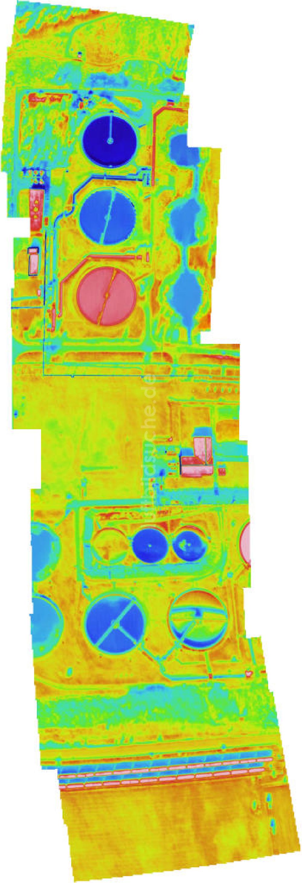 Infrarot-Luftbild SCHKOPAU - Senkrecht- Infrarotluftbild von den Kläranlagen der Buna-Werke GmbH Schkopau.