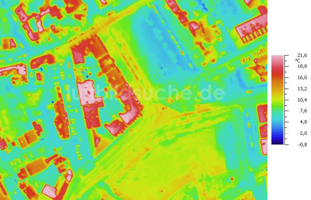 Infrarot-Luftbild HALLE / SAALE - Senkrecht- Infrarotluftbild vom Stadtzentrum in Halle / Saale