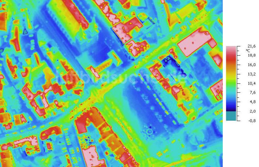 Infrarot-Luftbild HALLE / SAALE - Senkrecht- Infrarotluftbild vom Stadtzentrum in Halle / Saale