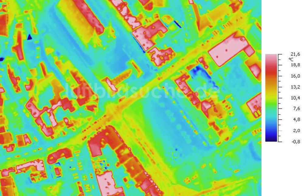 Infrarot-Luftbild HALLE / SAALE - Senkrecht- Infrarotluftbild vom Stadtzentrum in Halle / Saale