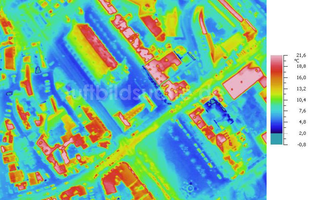 Infrarot-Luftbild HALLE / SAALE - Senkrecht- Infrarotluftbild vom Stadtzentrum in Halle / Saale