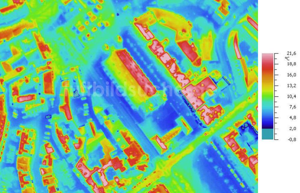 Infrarot-Luftbild HALLE / SAALE - Senkrecht- Infrarotluftbild vom Stadtzentrum in Halle / Saale