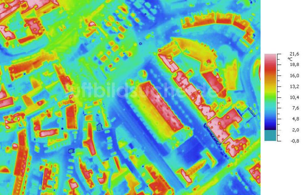 Infrarot-Luftbild HALLE / SAALE - Senkrecht- Infrarotluftbild vom Stadtzentrum in Halle / Saale