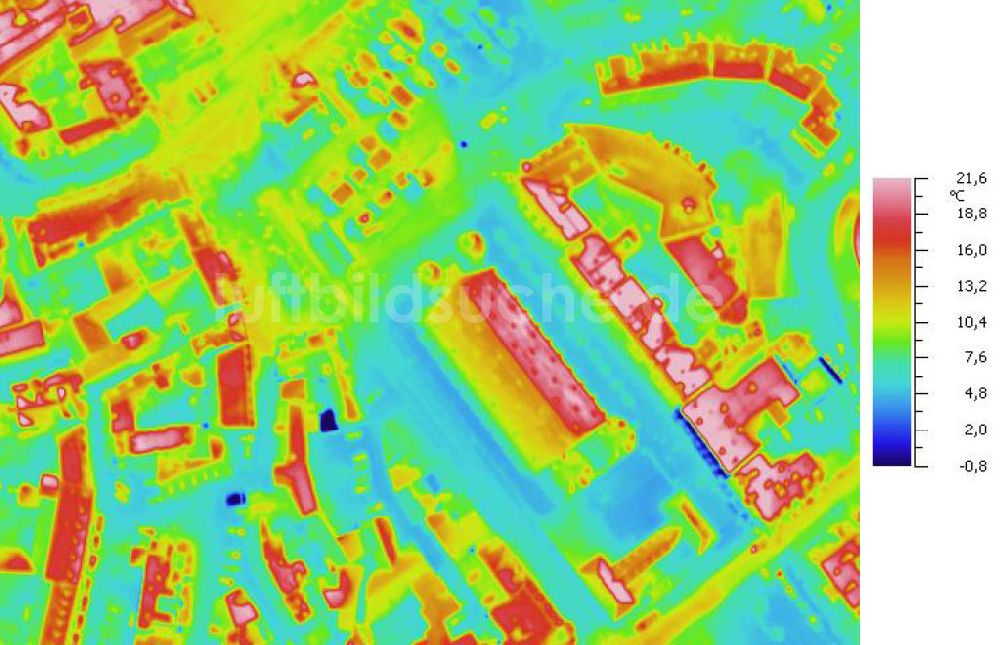 Infrarot-Luftbild HALLE / SAALE - Senkrecht- Infrarotluftbild vom Stadtzentrum in Halle / Saale