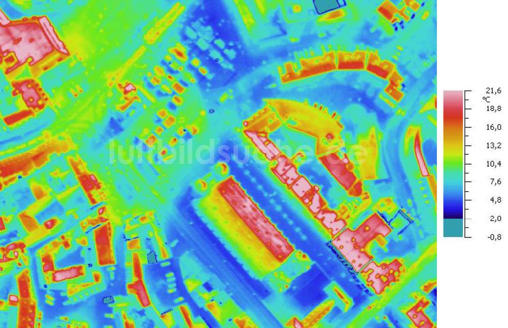 Infrarot-Luftbild HALLE / SAALE - Senkrecht- Infrarotluftbild vom Stadtzentrum in Halle / Saale