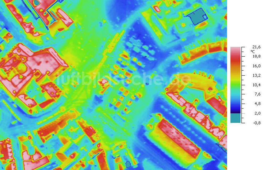 Infrarot-Luftbild HALLE / Saale - Senkrecht- Infrarotluftbild vom Stadtzentrum in Halle / Saale
