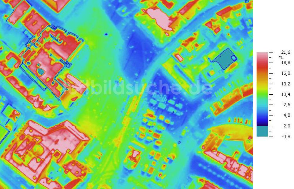 Infrarot-Luftbild HALLE / Saale - Senkrecht- Infrarotluftbild vom Stadtzentrum in Halle / Saale