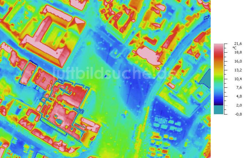 Infrarot-Luftbild HALLE / Saale - Senkrecht- Infrarotluftbild vom Stadtzentrum in Halle / Saale