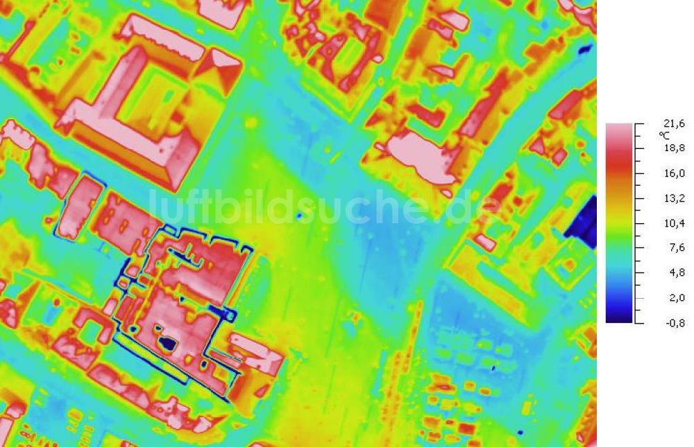 Infrarot-Luftbild HALLE / Saale - Senkrecht- Infrarotluftbild vom Stadtzentrum in Halle / Saale