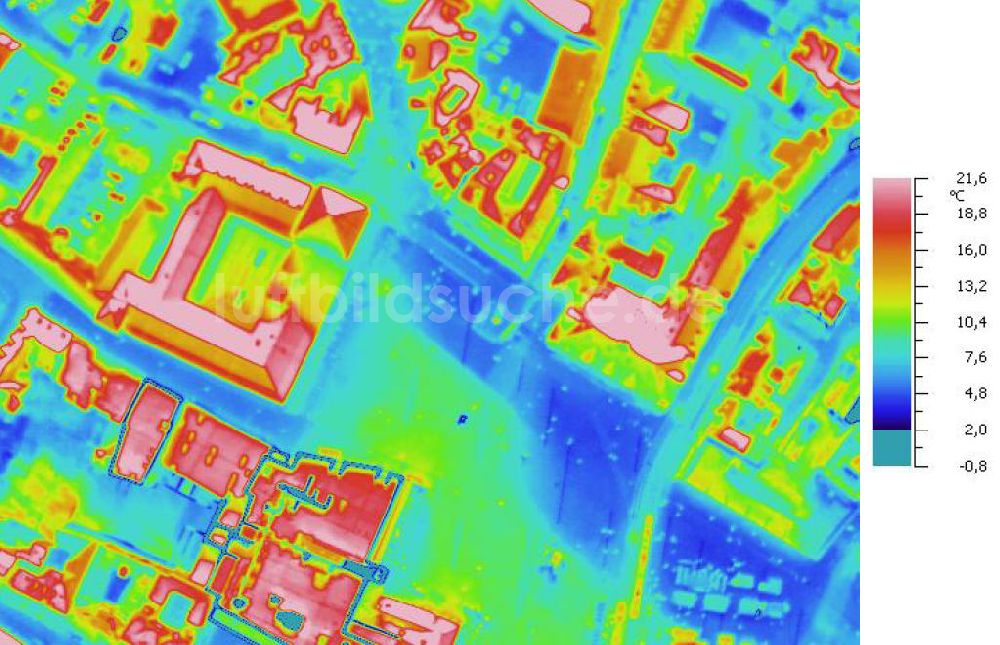 Infrarot-Luftbild HALLE / Saale - Senkrecht- Infrarotluftbild vom Stadtzentrum in Halle / Saale