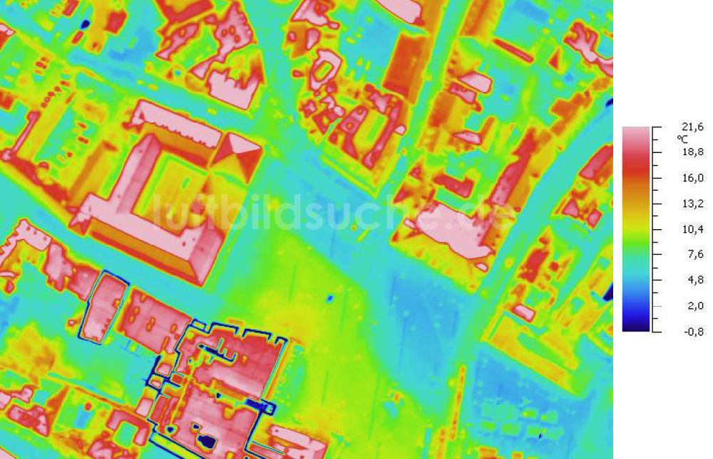 Infrarot-Luftbild HALLE / Saale - Senkrecht- Infrarotluftbild vom Stadtzentrum in Halle / Saale