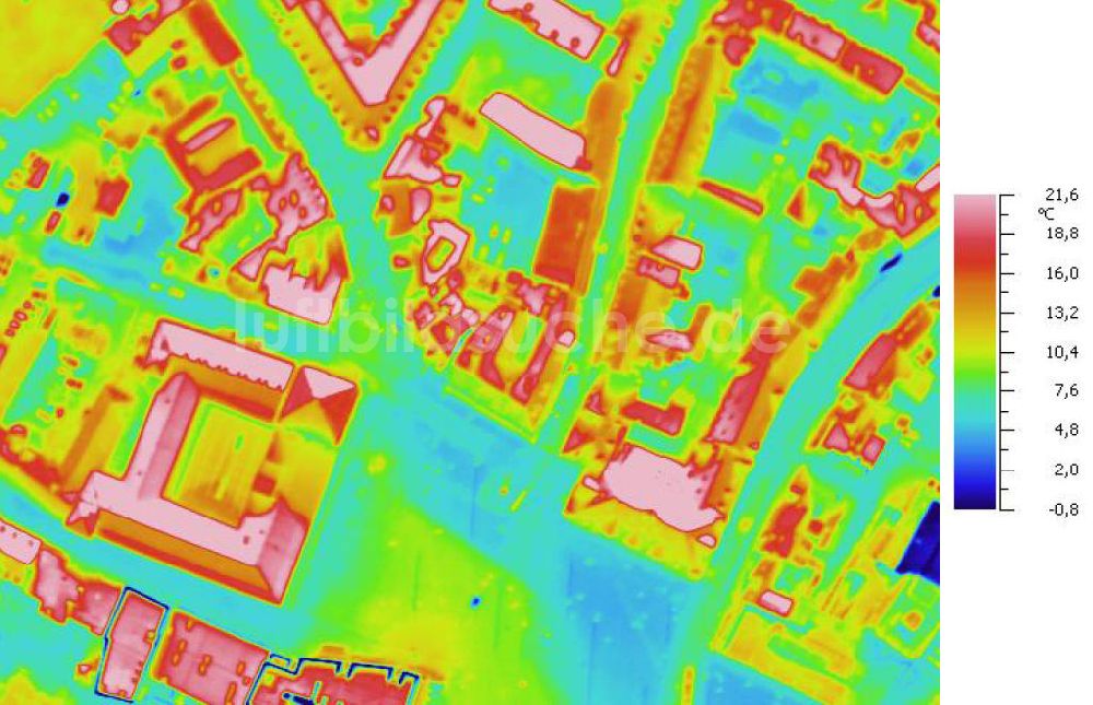 Infrarot-Luftbild HALLE / Saale - Senkrecht- Infrarotluftbild vom Stadtzentrum in Halle / Saale