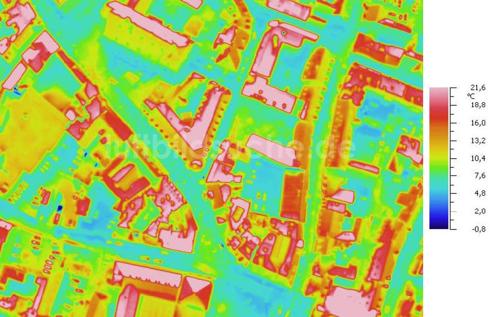 Infrarot-Luftbild HALLE - Senkrecht- Infrarotluftbild vom Stadtzentrum in Halle / Saale