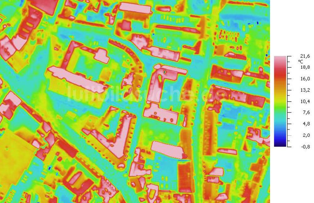 Infrarot-Luftbild HALLE - Senkrecht- Infrarotluftbild vom Stadtzentrum in Halle / Saale