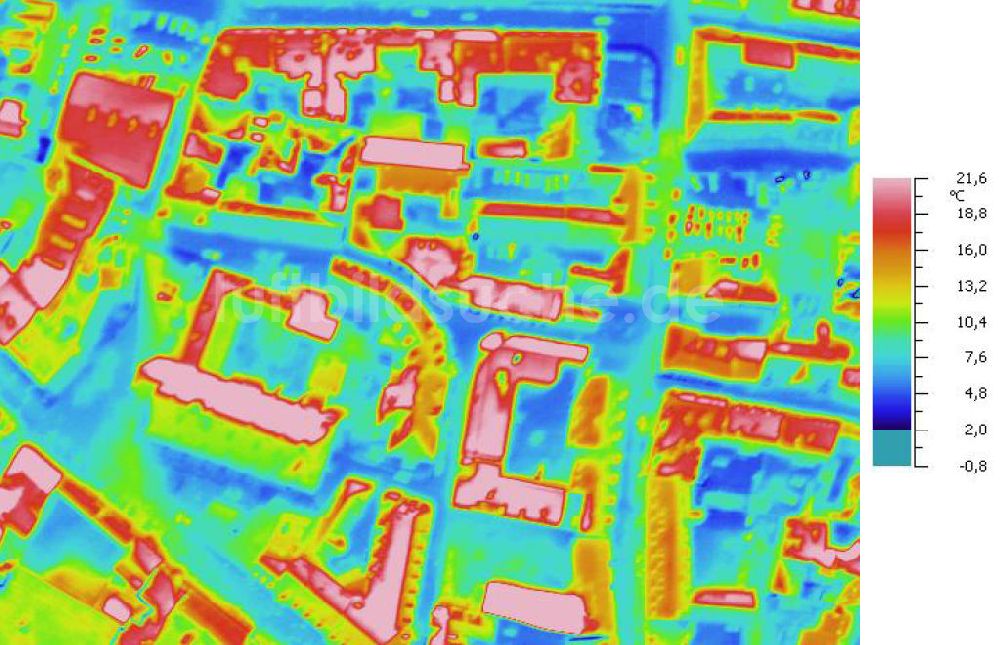 Infrarot-Luftbild HALLE - Senkrecht- Infrarotluftbild vom Stadtzentrum in Halle / Saale