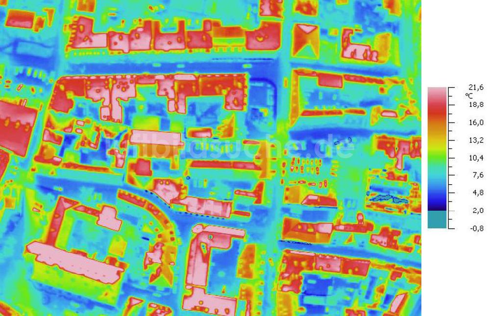 Infrarot-Luftbild HALLE / Saale - Senkrecht- Infrarotluftbild vom Stadtzentrum in Halle / Saale