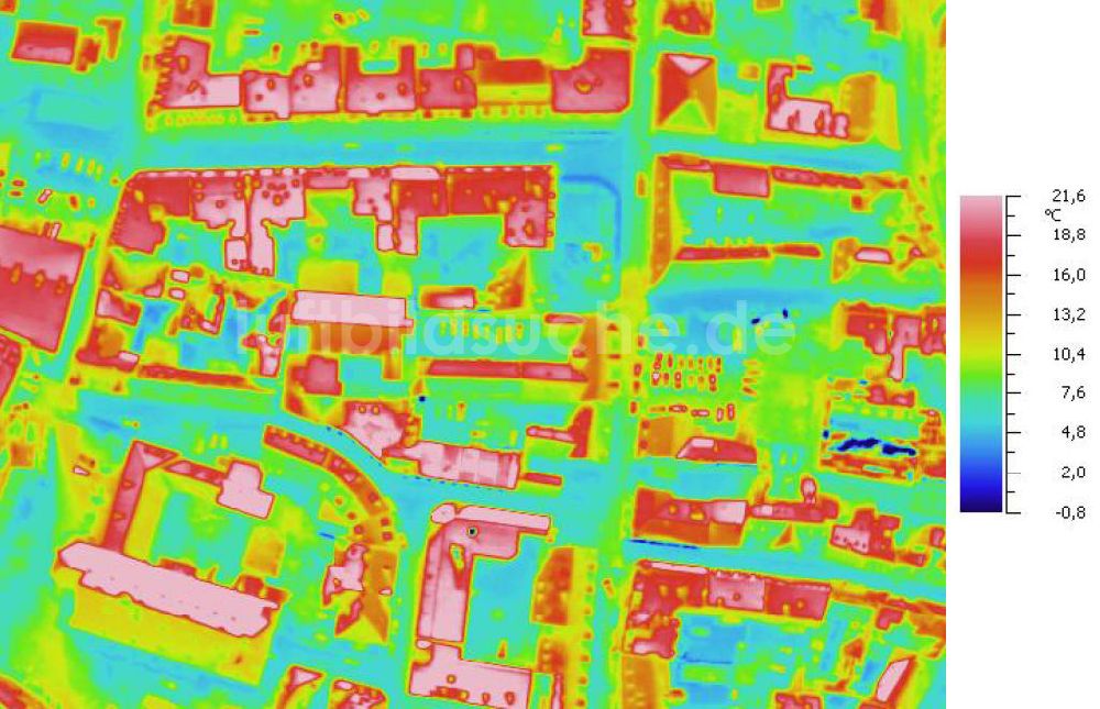 Infrarot-Luftbild HALLE / Saale - Senkrecht- Infrarotluftbild vom Stadtzentrum in Halle / Saale