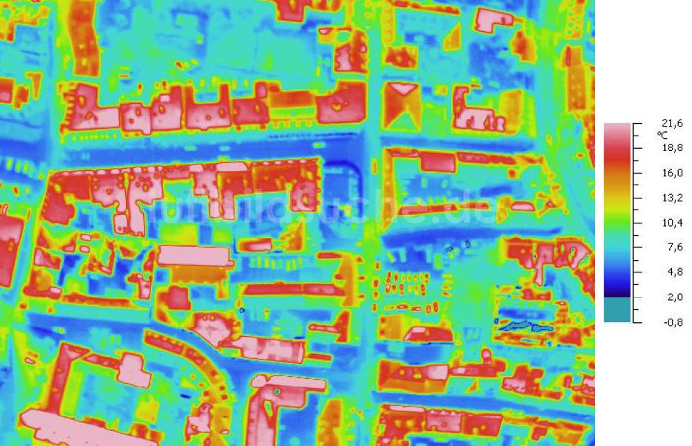 Infrarot-Luftbild HALLE / Saale - Senkrecht- Infrarotluftbild vom Stadtzentrum in Halle / Saale