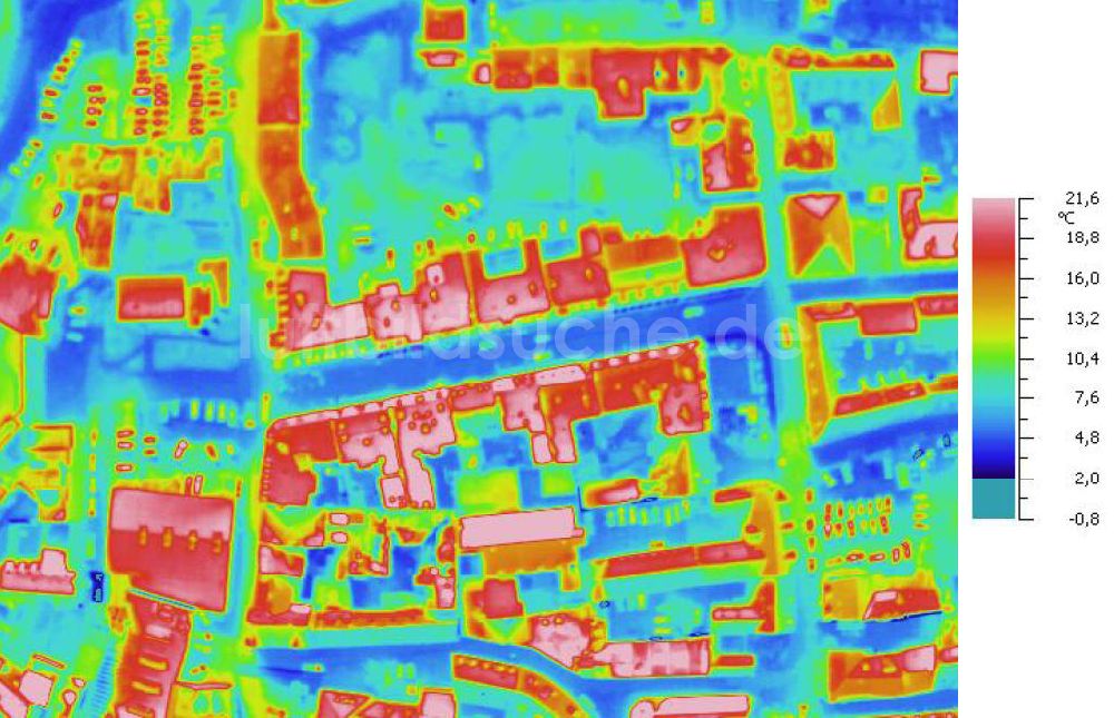 Infrarot-Luftbild HALLE / Saale - Senkrecht- Infrarotluftbild vom Stadtzentrum in Halle / Saale