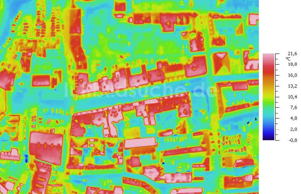 Infrarot-Luftbild HALLE / Saale - Senkrecht- Infrarotluftbild vom Stadtzentrum in Halle / Saale