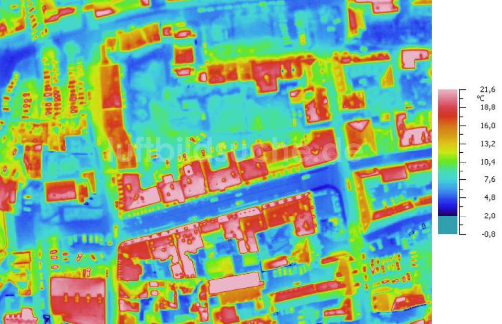 Infrarot-Luftbild HALLE / Saale - Senkrecht- Infrarotluftbild vom Stadtzentrum in Halle / Saale