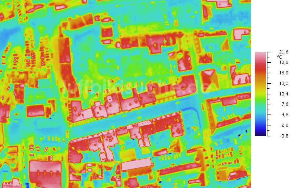 Infrarot-Luftbild HALLE / Saale - Senkrecht- Infrarotluftbild vom Stadtzentrum in Halle / Saale