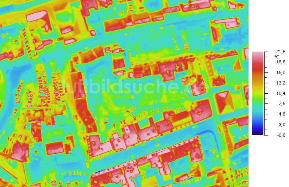 Infrarot-Luftbild HALLE / Saale - Senkrecht- Infrarotluftbild vom Stadtzentrum in Halle / Saale